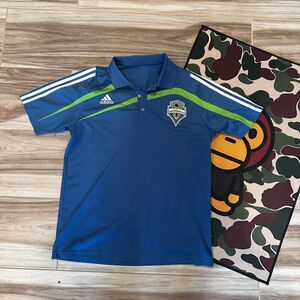 Adidas Seattle Sounders Fc Mens Golf Polo Shirt Sz XL Blue Clima365